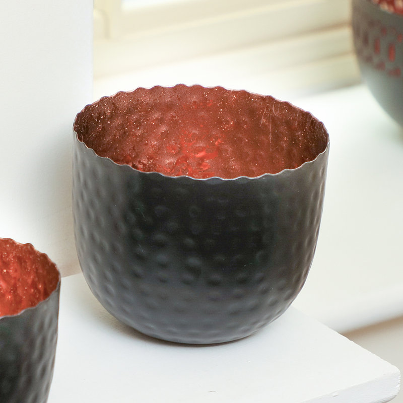 Metal Tealight Holder, 7.5cm H x 7.5cm W x 6.5cm D