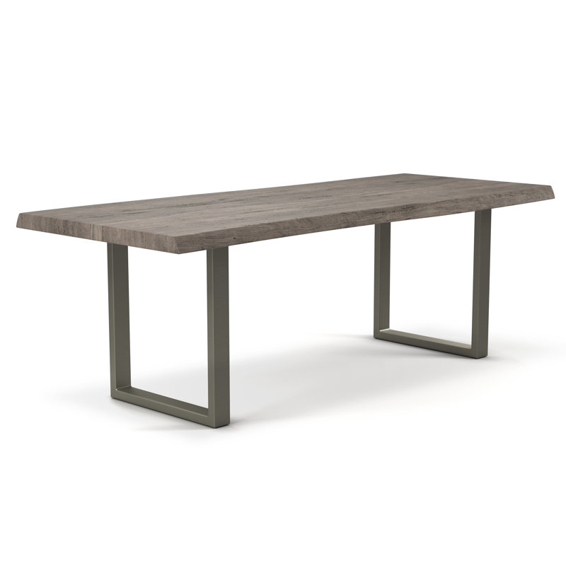 Colin Dining Table, 29.75"H x 79"L x 40"W, Pewter, Sandblasted Gray