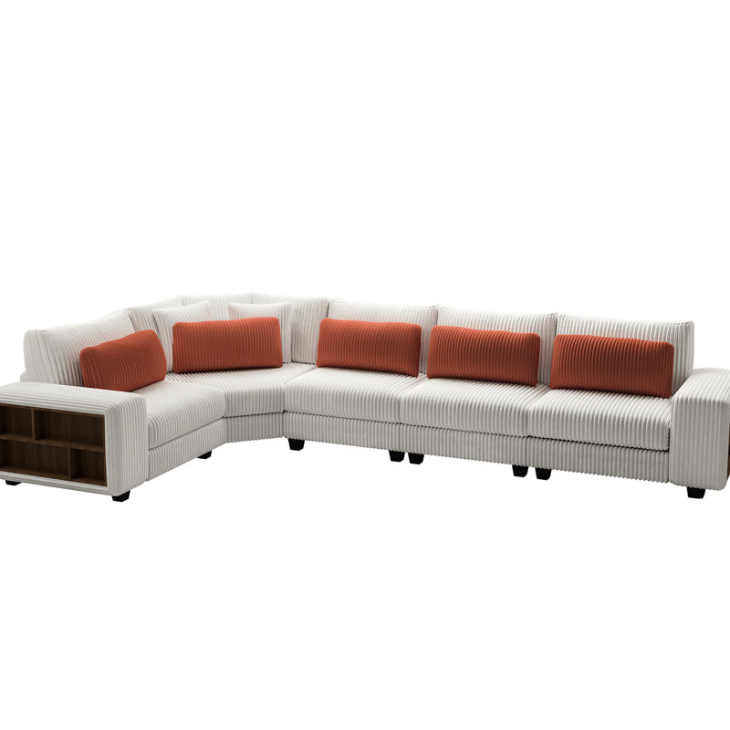 Beige L-Shaped Armrest , & Comfortable, 5 With Armrest, Base,