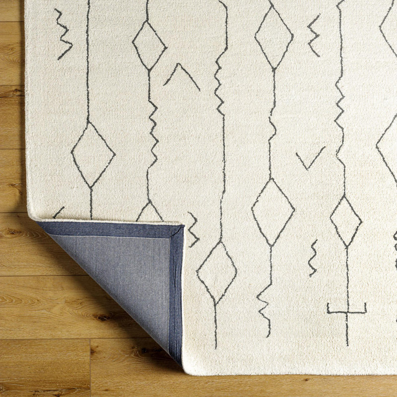 Rectangle Dena Wool Area Rug, Rectangle 6' x 9'