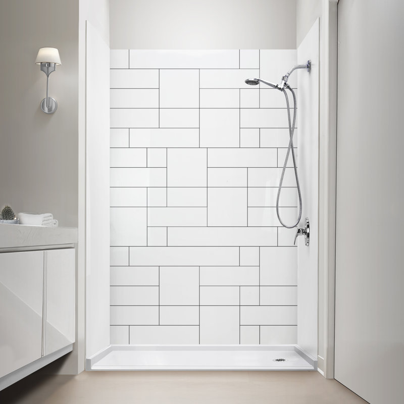 CNC Engraved Pattern 3-Panel Shower Wall Kit - 40″ x 60″ x 98″ - Arrayed, Arrayed