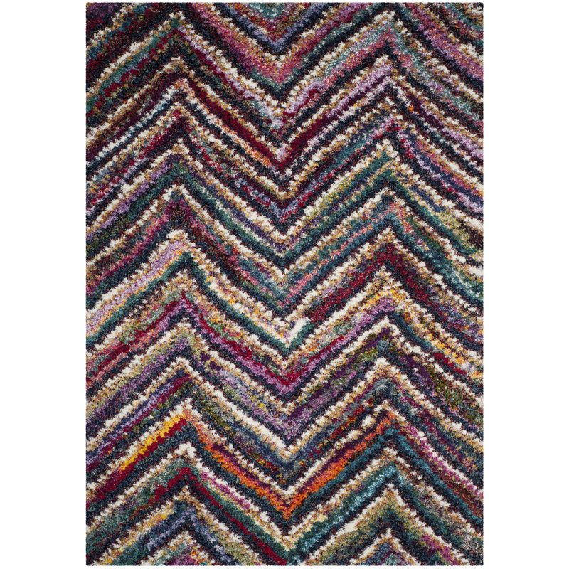 Tapis rouge / brun Gleno, Rectangle 6 pi 7 po x 9 pi 2 po