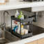 2-Tier Pull-Out Under Sink Organizer, Heavy-Duty Metal Cabinet Drawer Shelf For Bathroom And Kitchen Storage, Multi-Purpose Space Saving Solution