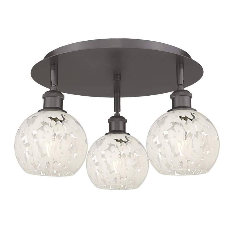 Benten Glass Semi Flush Mount, Oil Rubbed Bronze