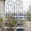 Ensemble de 2 treillis de jardin en métal 86,7 "x 19,7" antirouille pour plantes grimpantes pour l'extérieur