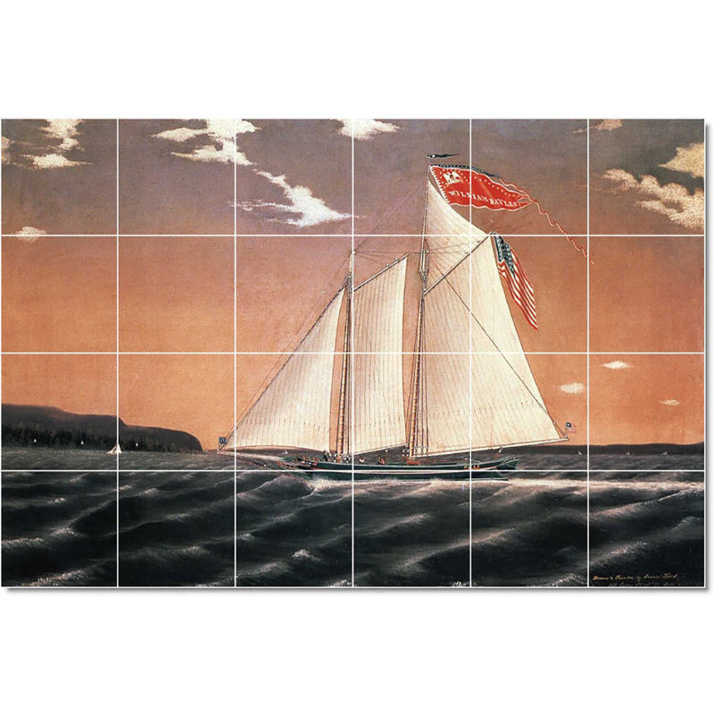 Carreau de céramique décorative 36 po x 24 po 6 po x 6 po, Peinture de bateau de James Bard W22120
