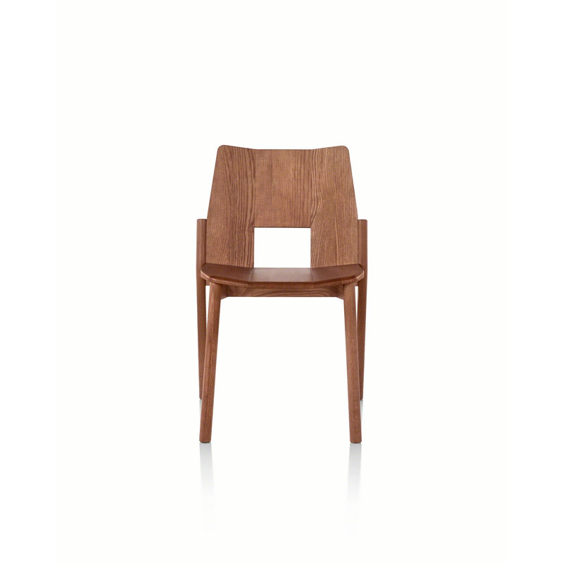 Tronco Solid Wood Stacking Side Chair, Walnut Stained