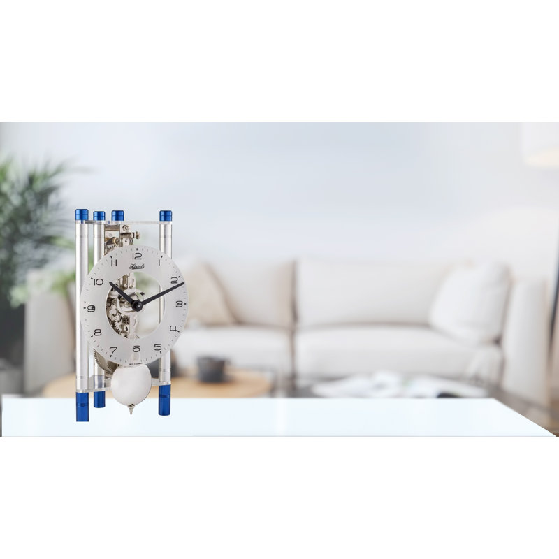 Lakin Mechanical Clock, Silver/Blue