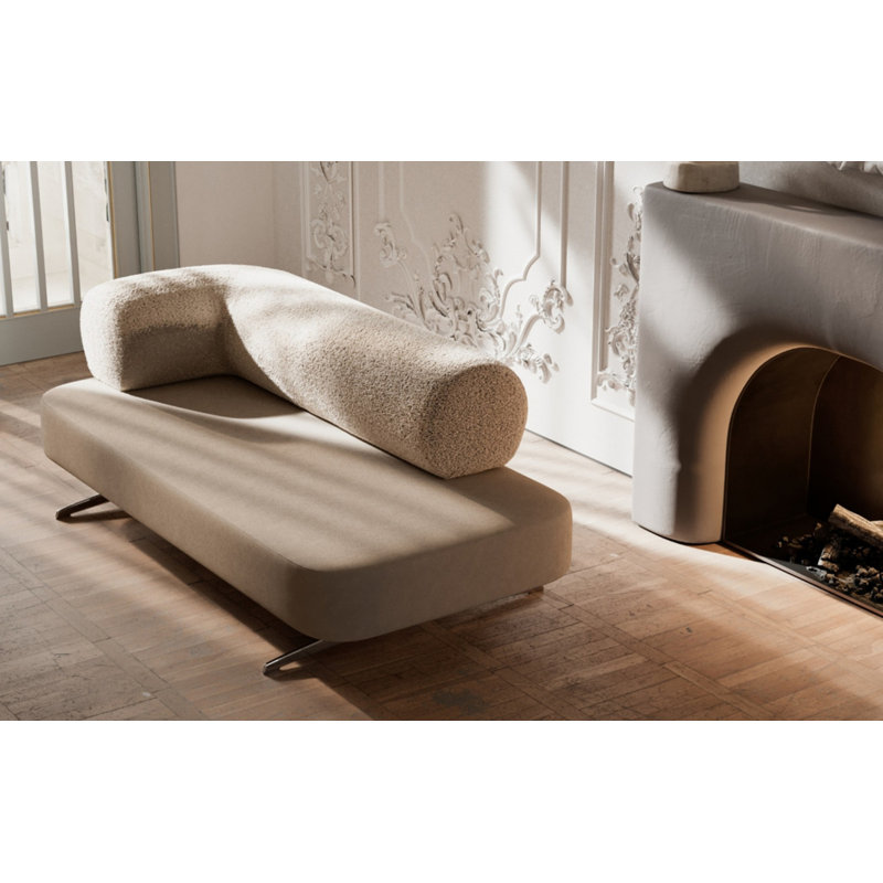 Carmel 2 Seater Velvet Sofa, 67cm H x 200cm W x 80cm D, Cream