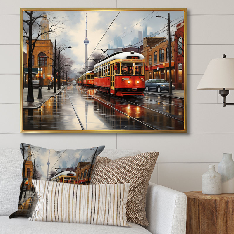 " Canada Cityscape Elegance I ", Gold, 24" H x 32" W x 1" D