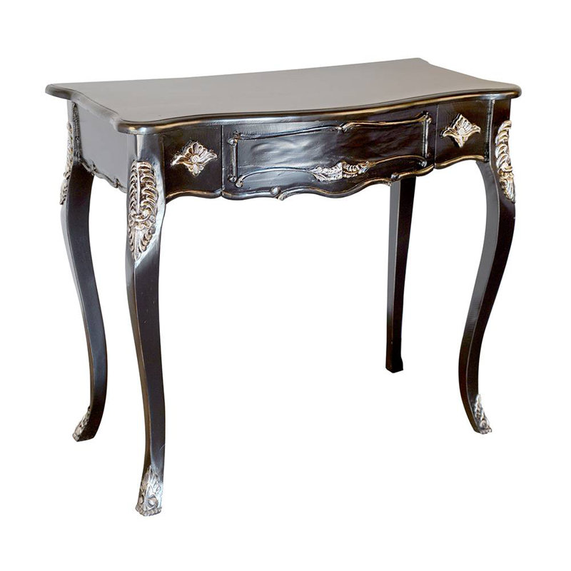 Kishore 36'' Solid Wood Console Table, Black