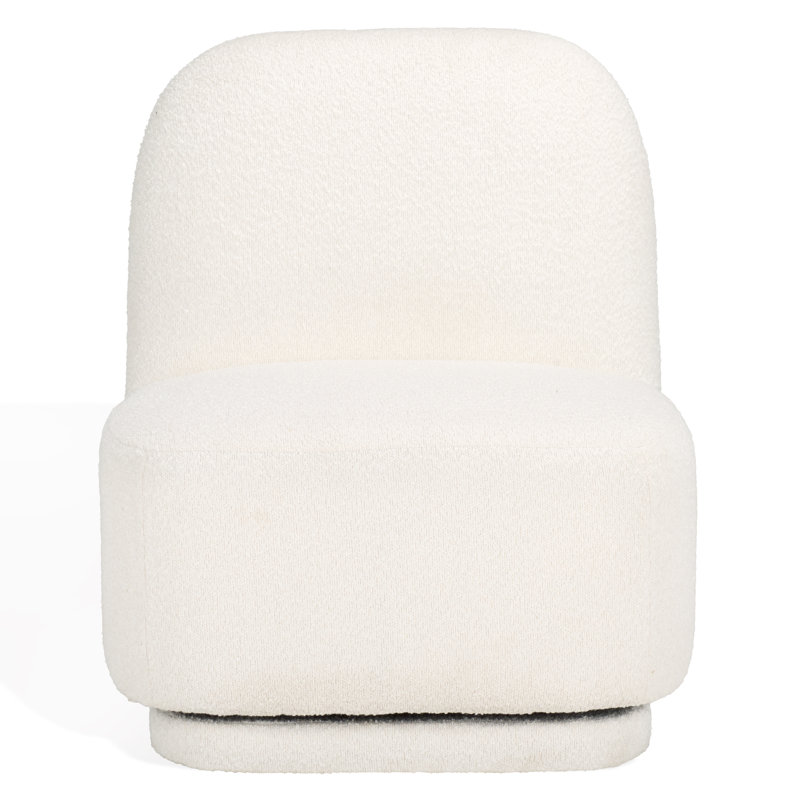 Severen Upholstered Swivel Accent Chair, Ivory Boucle