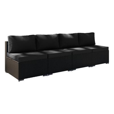 4 -Person Rattan Patio Safo With Cushions