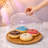 Round Wooden Decorative Cake and Snack Serving Tray with Clear Cover-129030257