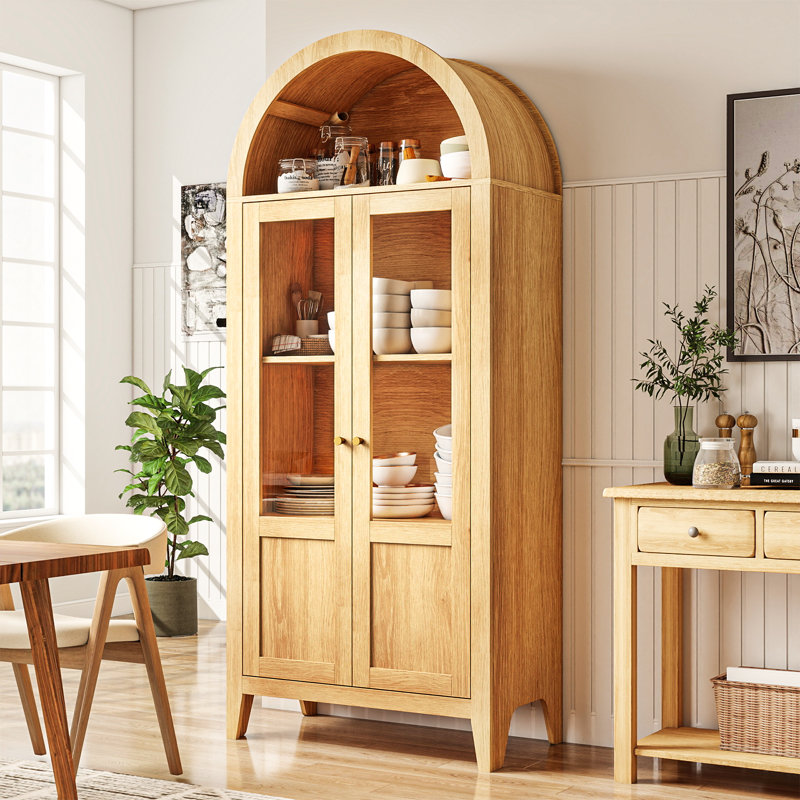 71’’ Arched Kitchen Pantry Storage Cabinet