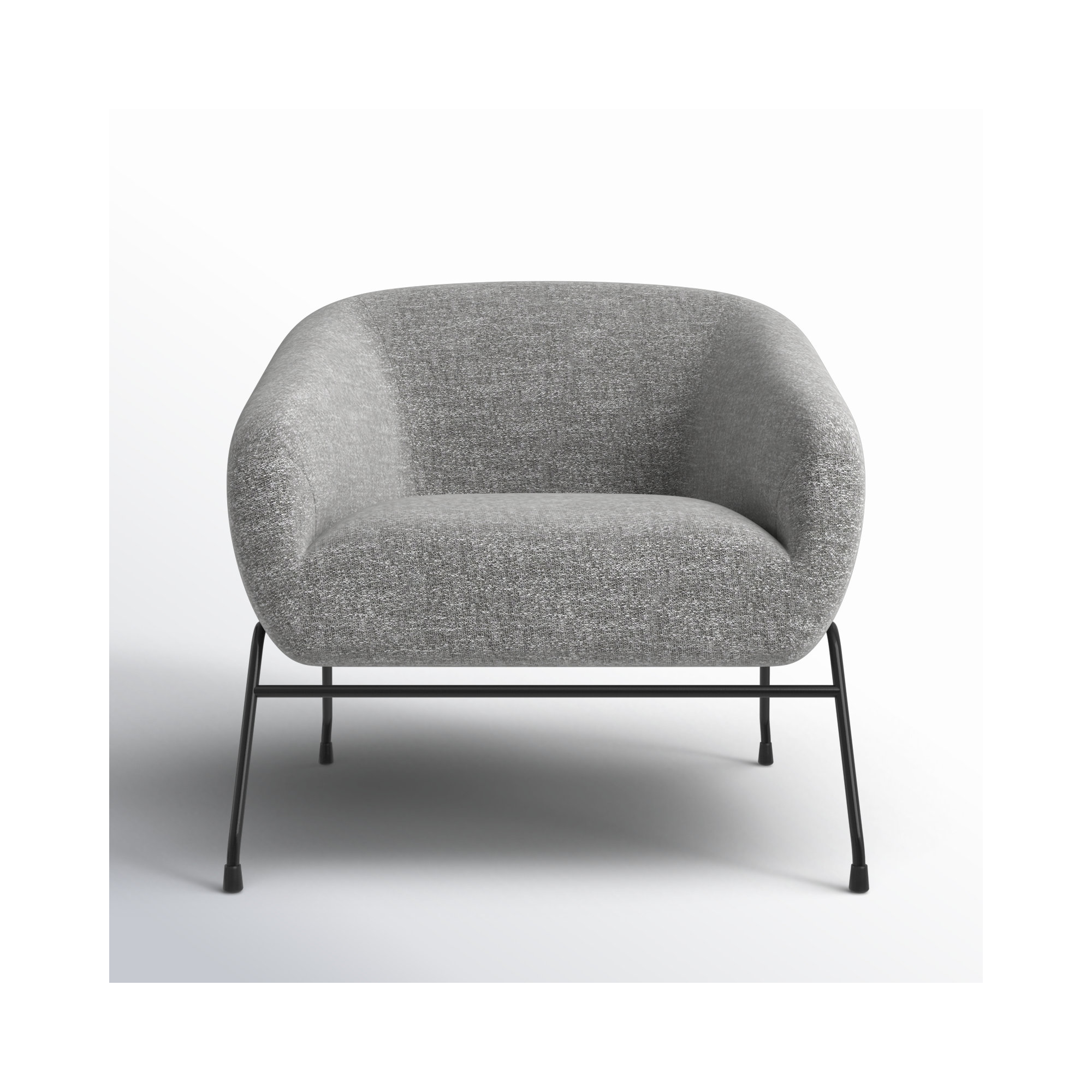 Avram Upholstered Barrel Chair, Magnolia Grey Tweed