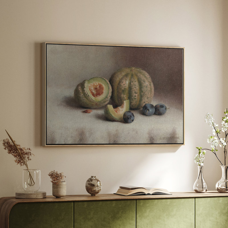 «Vintage Botanical Print», reproduction encadrée sur toile XLV III, H 17 po x l 25 po, Bois naturel