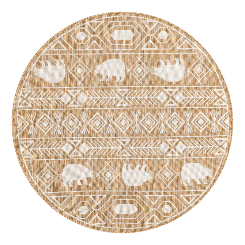 Amasya Marcion Indoor/Outdoor Area Rug, Round 5'3"