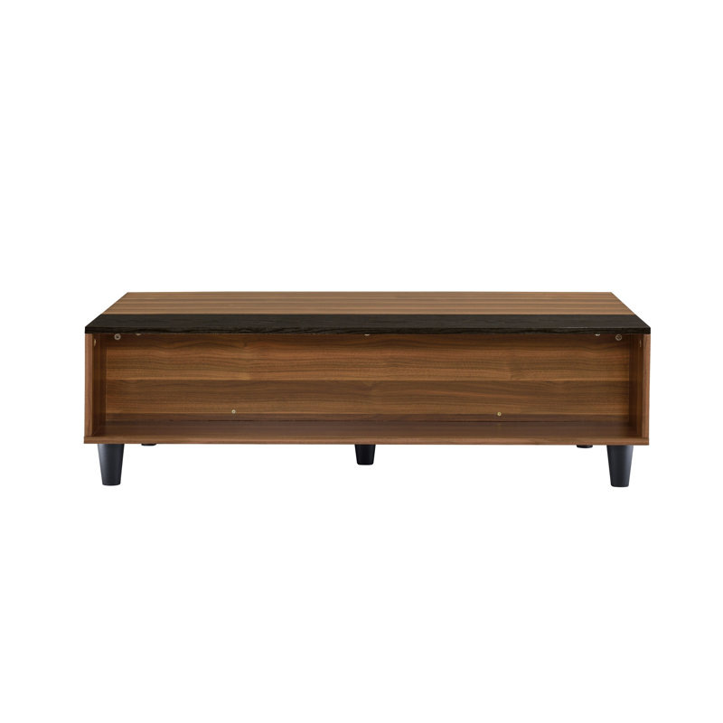 Table basse avec plateau en noyer et finition noire Avala