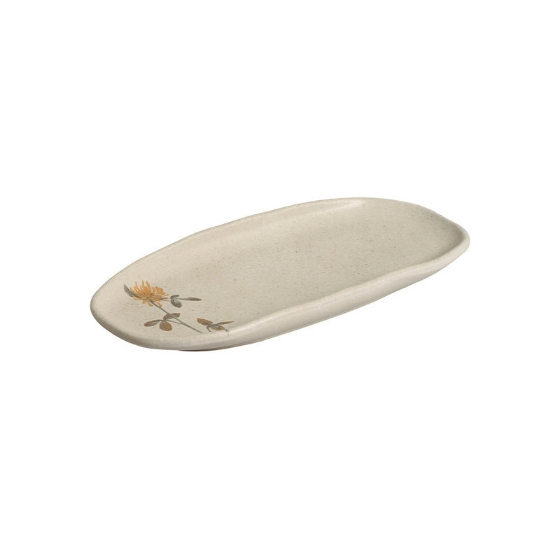 Campestre  Small Oval Serving Platter 9.1” Ceramic Stoneware - Microwave, Oven, and Dishwasher Safe, by Porto Brasil