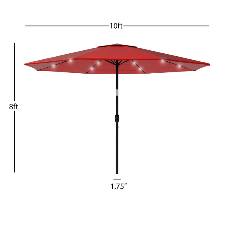 Pure Garden 120'' Lighted Market Umbrella u0026 Reviews | Wayfair
