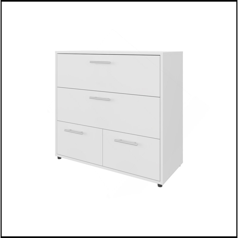 Commode blanche avec 4 tiroirs spacieux