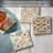 Bohemian Patterns 4-Pack Absorbent Stone Tumbled Tile Coasters