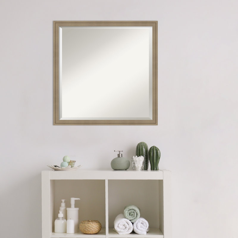 Miroir mural Merima, Brun clair, 21,75 po x 21,75 po, Carré