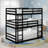 Solid Wood Twin Size Triple Bunk Bed with Ladders, Twin over Twin over Twin Bunk Bed for Boys& Girls-1210596581