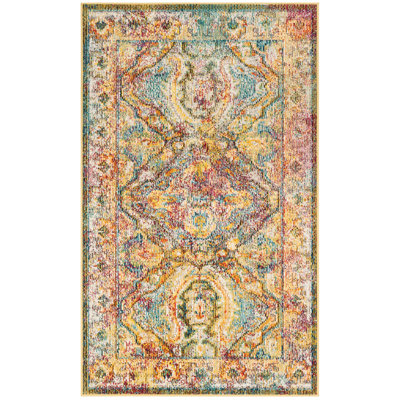 Tapis oriental bleu clair / orange Servin