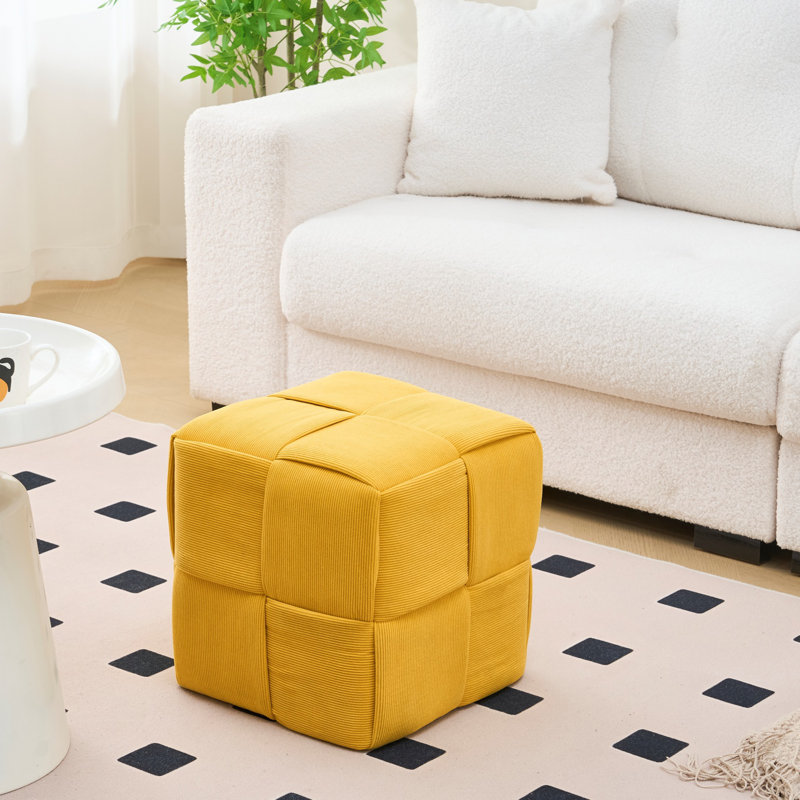 Upholstered Ottoman, Yellow