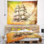 Tapisserie de bateau en mouvement antique en mer de polyester avec accessoires suspendus inclus-28490092