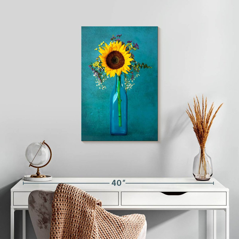 Harnek Sunflower In Vase, 24" H x 16" W