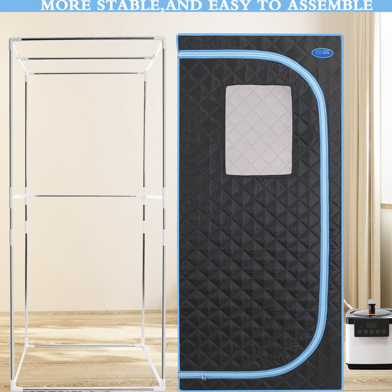 Full Size Detox Tent - Improve Blood Running 2M Power Cable Length Blue Binding For Home Therapy 150F Maximum Temperature 12.5 Inch Carton Width Black