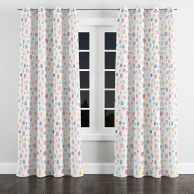 Rideaux Kids Confetti pour chambre à coucher - Rideau à œillets Playful Sprinkles Dots - 1 panneau