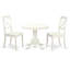 L'ensemble de salle à manger 3 pièces comprend une table de cuisine ronde avec piédestal et 2 chaises de salle à manger, 36 x 36 pouces, acajou-817281541-817281543-817281656