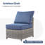 Ensemble de chaises de patio 3 pièces avec chaises longues modulaires et repose-pieds, assise en osier toutes saisons, aucun assemblage requis-684528034