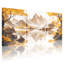 «Landscape & Nature Autumn Mountains Lake Reflection Trees Pavilion Sky», ensemble de 3 impressions sur toile-1080021388