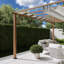 Pergola de l 16 pi x P 11 pi en aluminium à grain de bois à finition cèdre canadien avec toile Florence-85025497