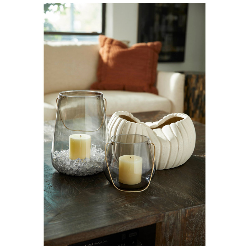 Water Drop Hurricane Candle Holder, 4.5" H x 7" W x 7" D