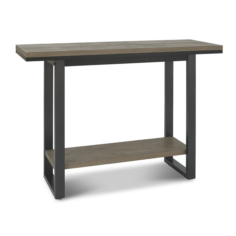 Bettye 112cm Console Table, Black, Weathered Oak