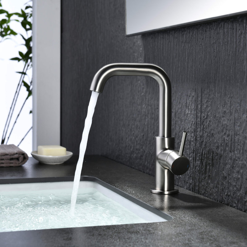 Macon Single Handle High-Arc Bathroom Vanity Sink Faucet, Brushed Nickel