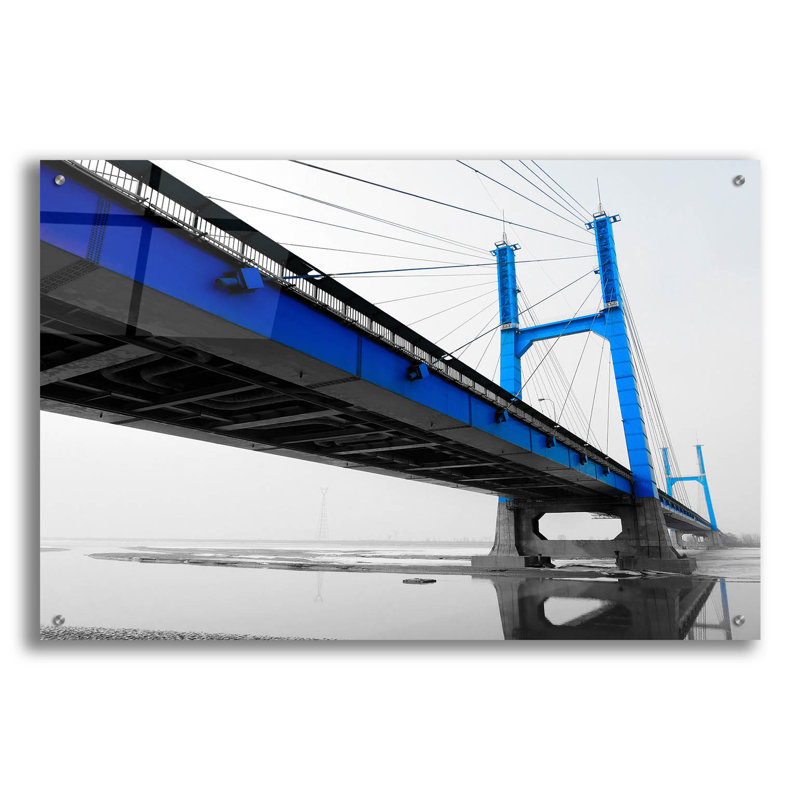 «Suspension Bridge In Blue» par PhotoINC Studio, H 24 po x l 36 po x P 0,2 po