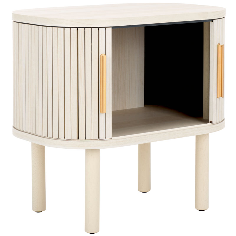 Table de chevet l 21,65 po Cestar, Blanc décoloré