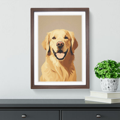 Golden Retriever Minimalism - Framed Print