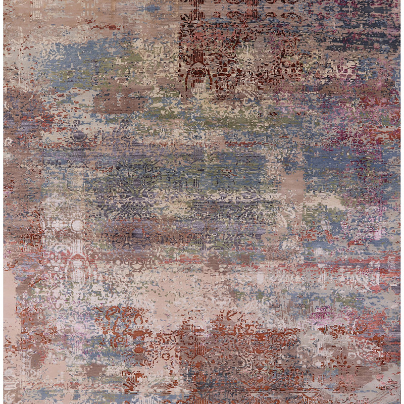 Abstract Indoor Rug, Square 4'