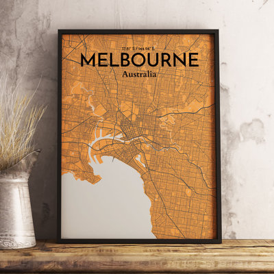 Melbourne City Map 1 Piece Wall Art