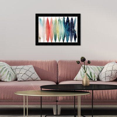 Colorful Abstract Paint Contemporary Framed Art Print For Bedroom