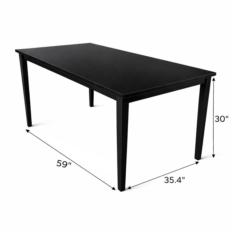 Table de salle à manger Phung, H 30 po x L 59 po x l 35,4 po, Noir