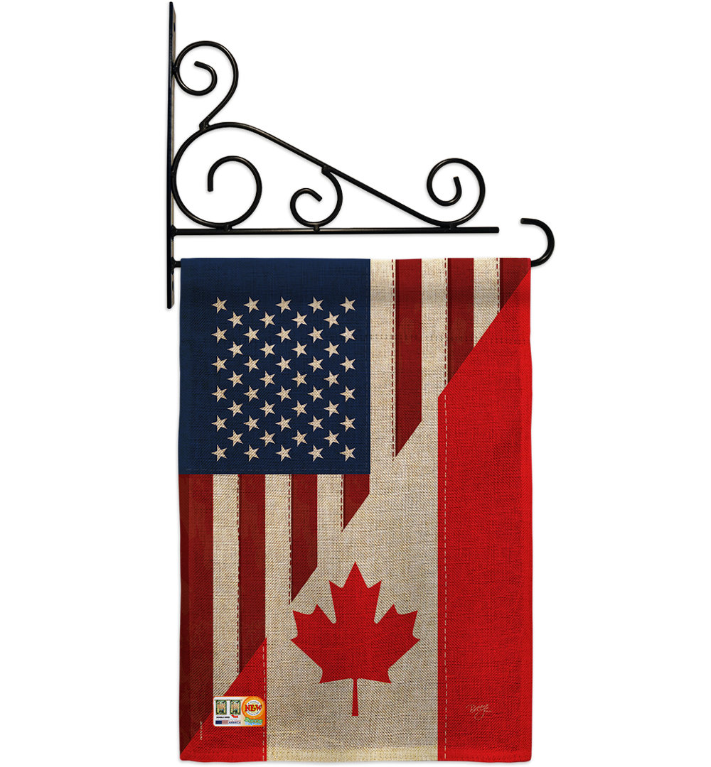 Double Sided 18.5'' H x 13'' W Burlap Flag Set Breeze Decor